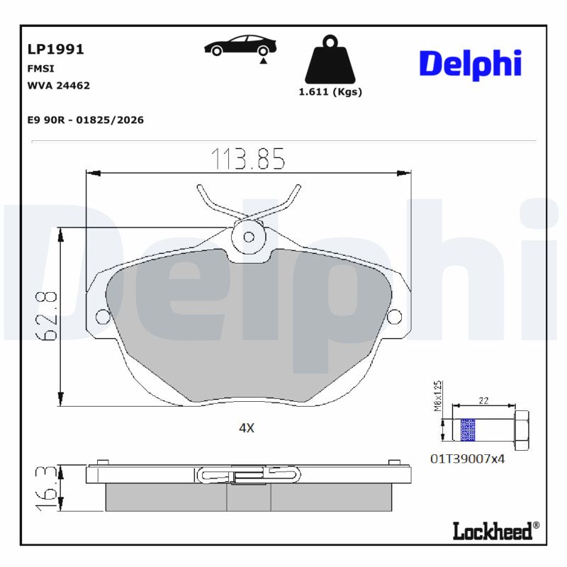 DELPHI Bremseklodser lp1991 for CITROËN