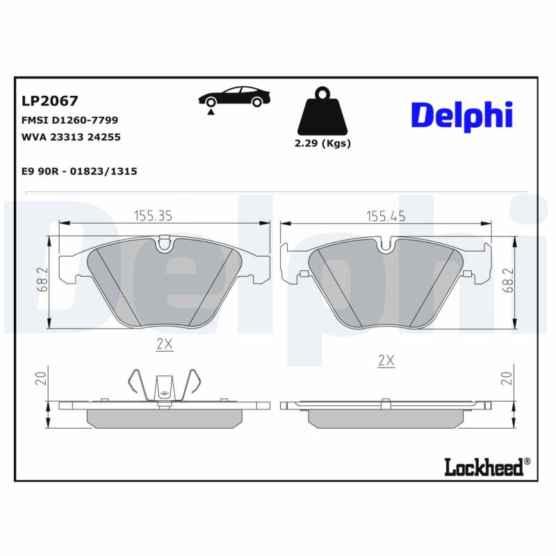 DELPHI Bremseklodser lp2067 for BMW BMW (BRILLIANCE)