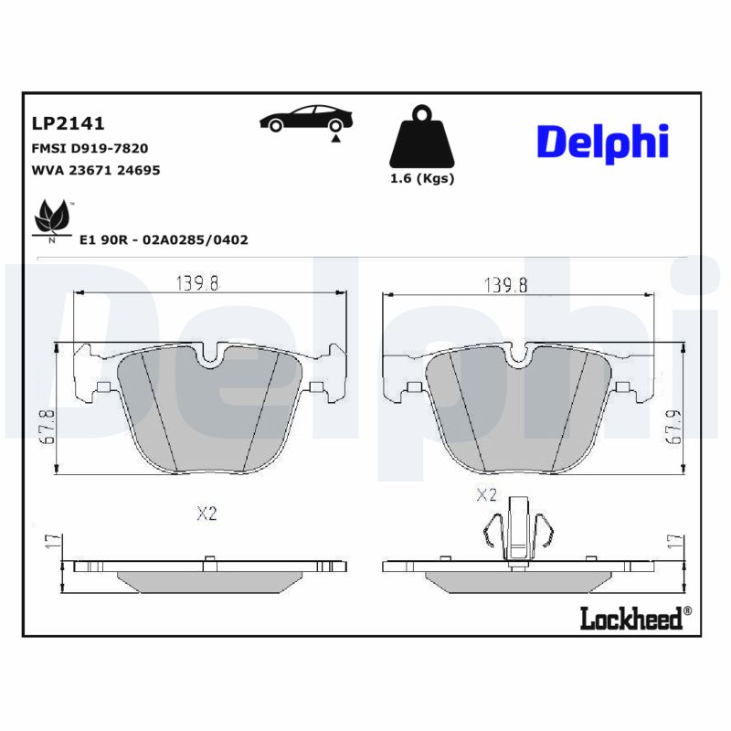 DELPHI Bremseklodser lp2141 for BMW