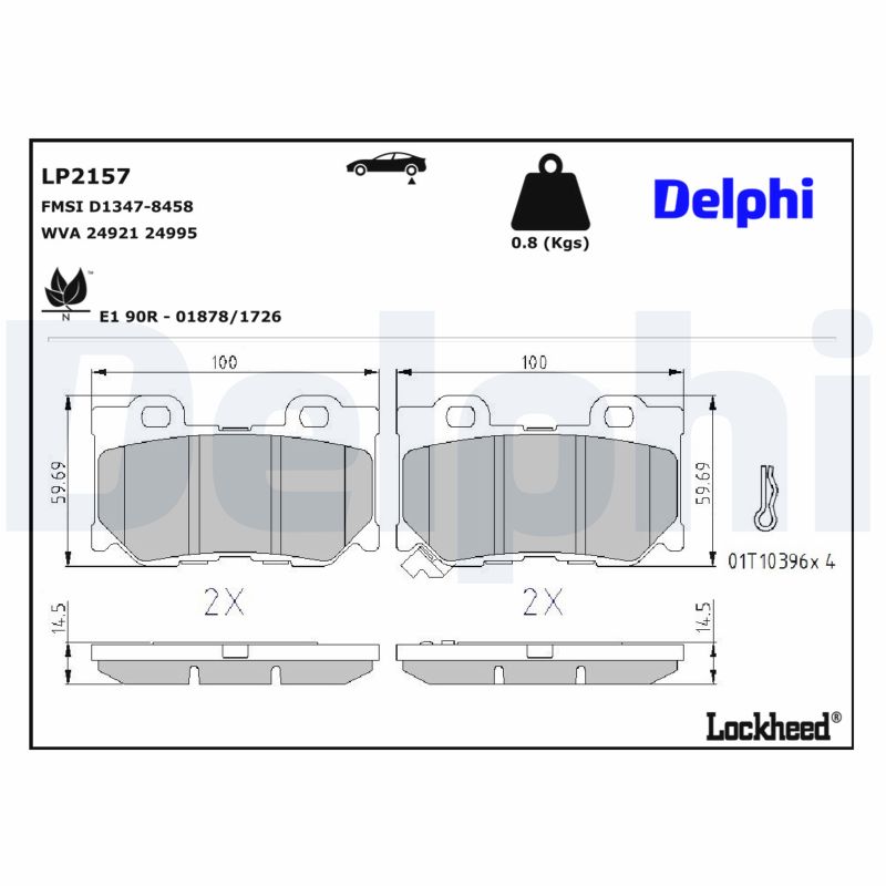 DELPHI Bremseklodser lp2157 for INFINITI