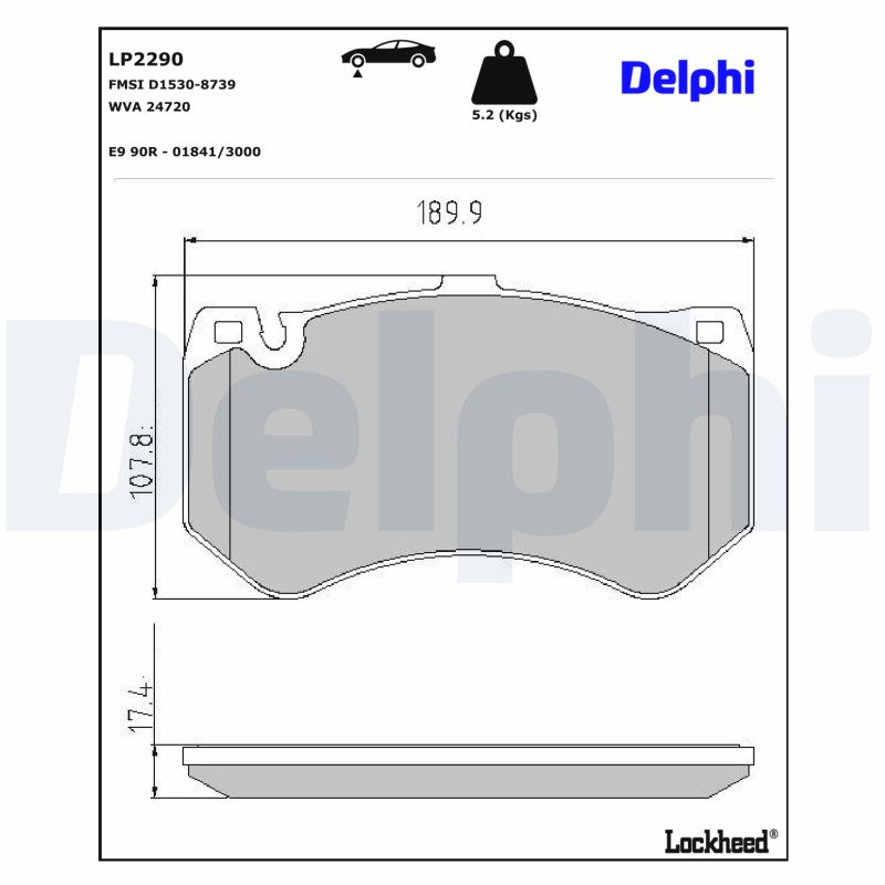 DELPHI Bremseklodser lp2290 for MERCEDES-BENZ