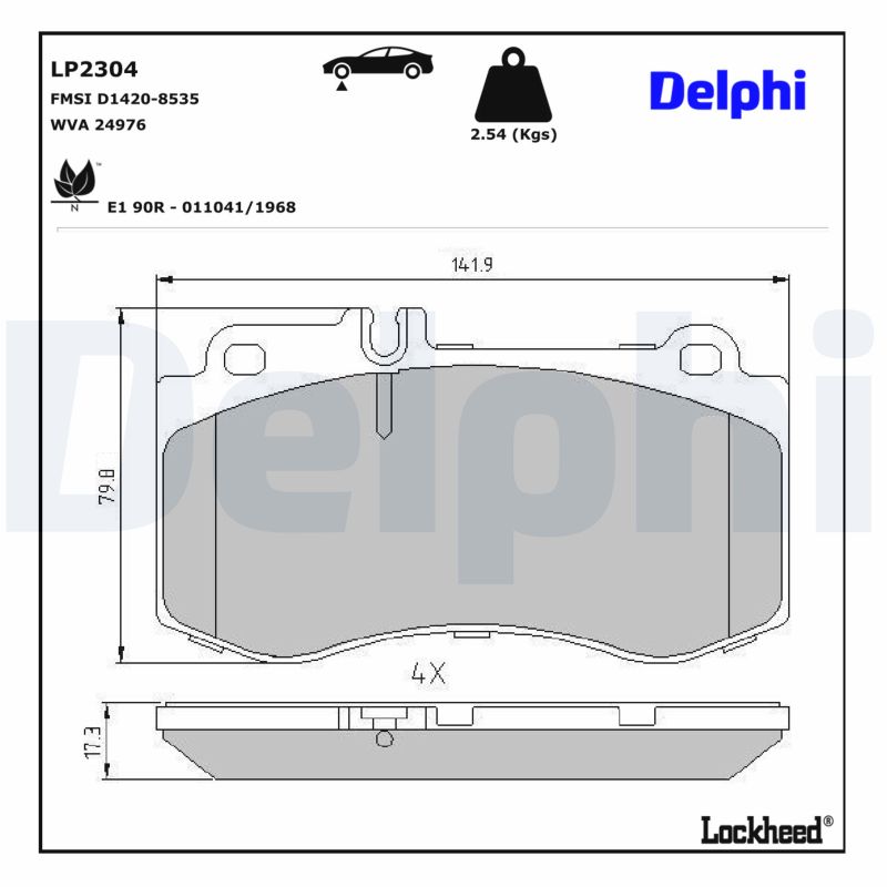 DELPHI Bremseklodser lp2304 for MERCEDES-BENZ BEIJING BENZ (BBDC)
