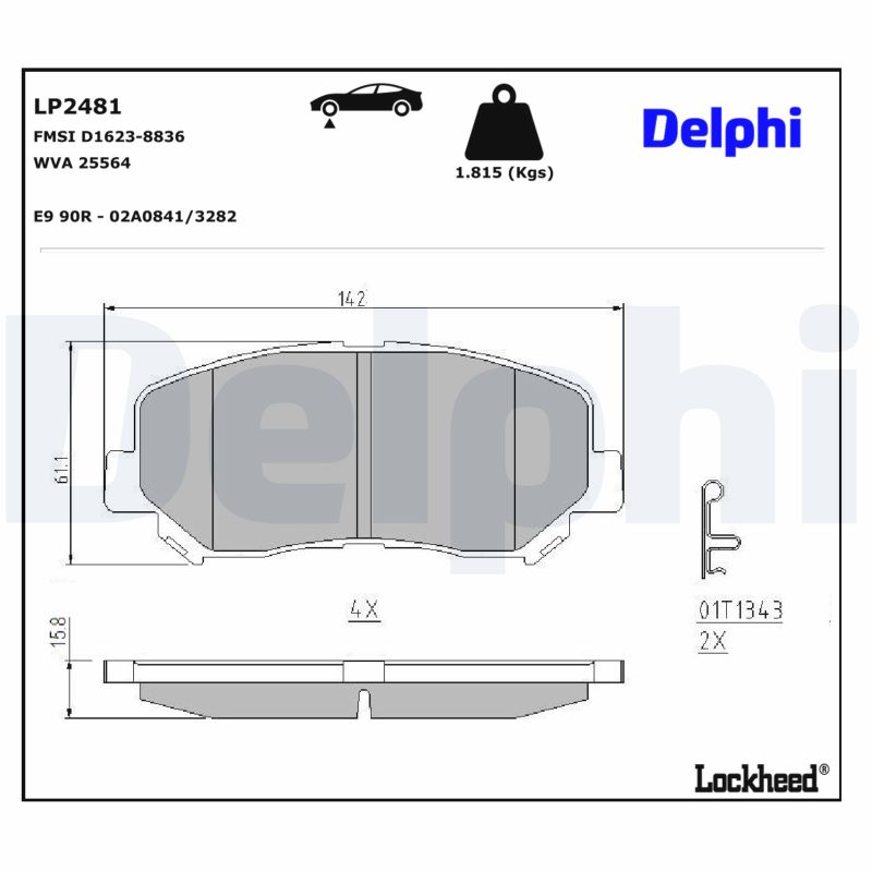 DELPHI Bremseklodser lp2481 for MAZDA
