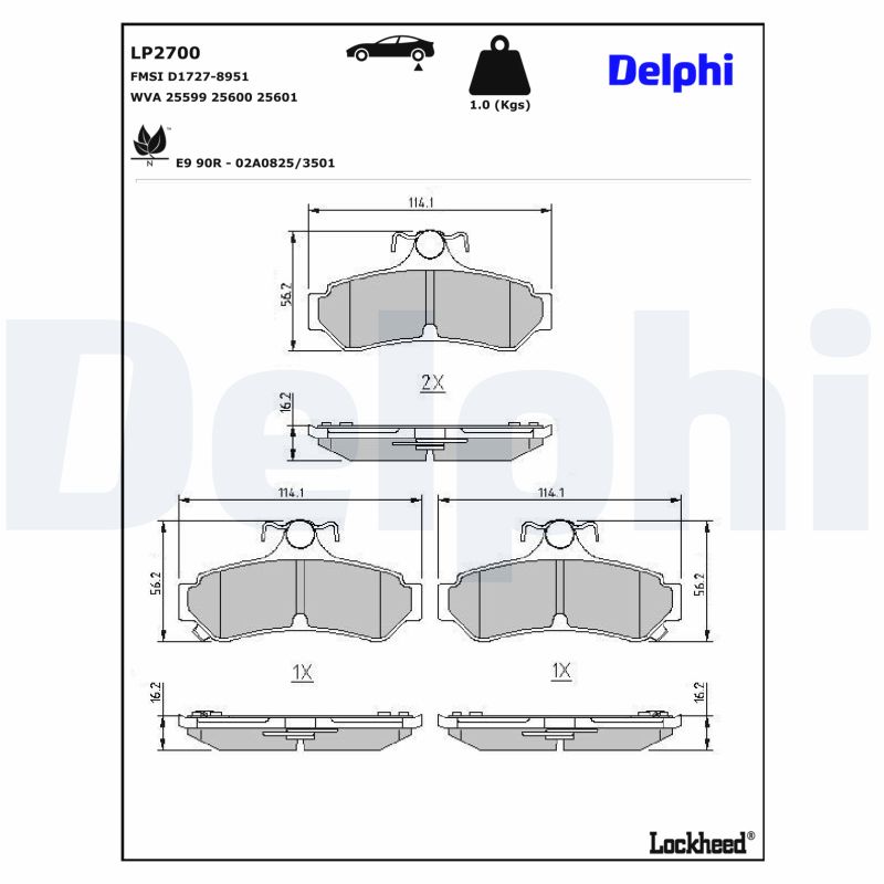 DELPHI Bremseklodser lp2700 for TOYOTA