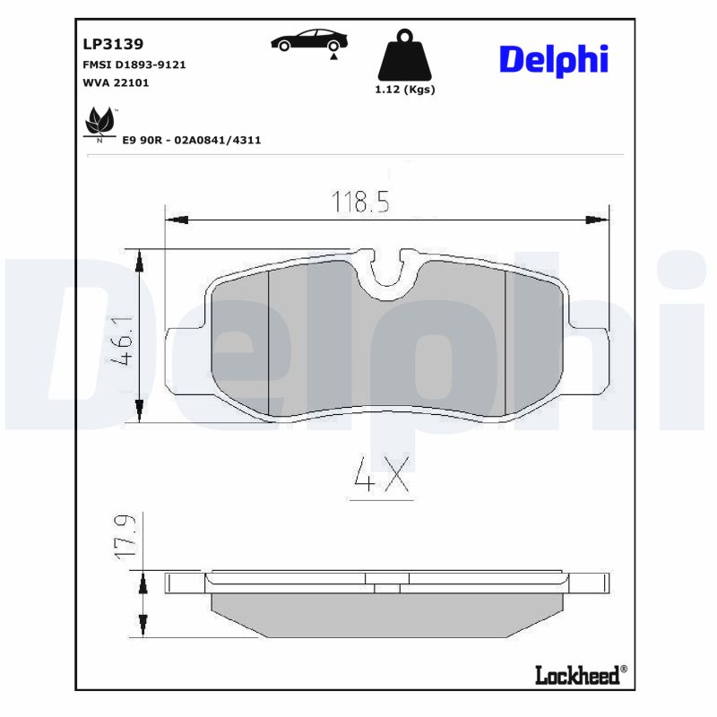 DELPHI Bremseklodser lp3139 for MERCEDES-BENZ
