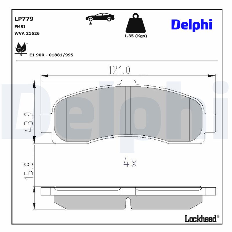 DELPHI Bremseklodser lp779 for NISSAN