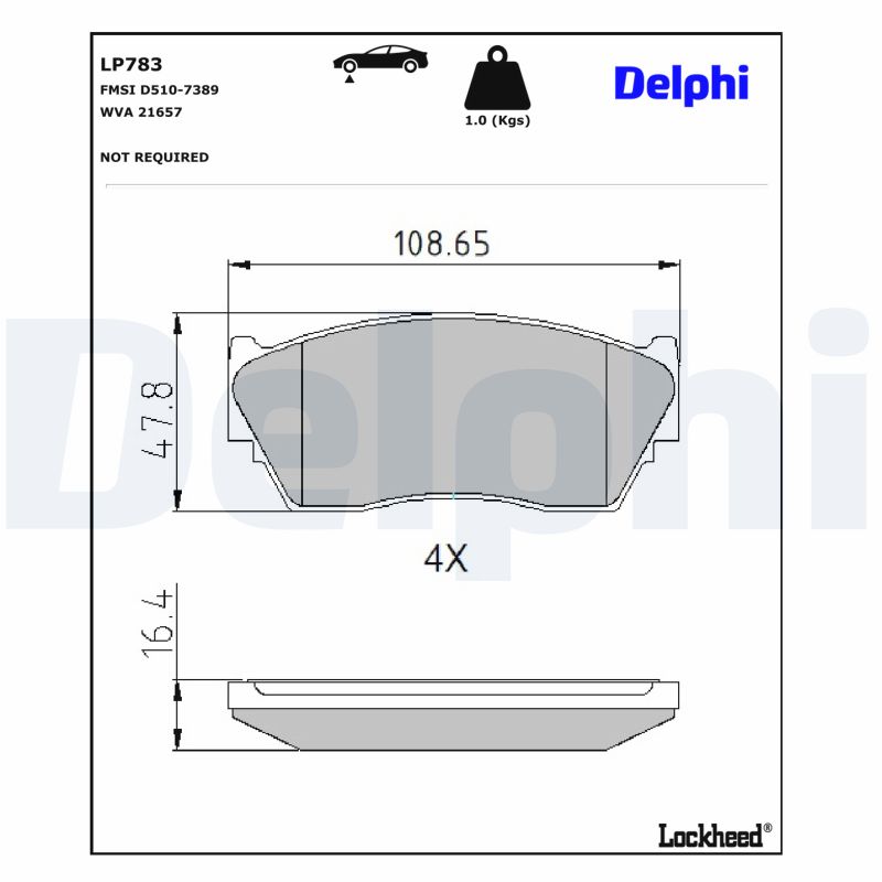 DELPHI Bremseklodser lp783 for NISSAN