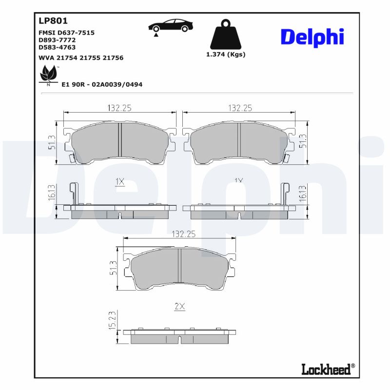 DELPHI Bremseklodser lp801 for MAZDA FORD USA