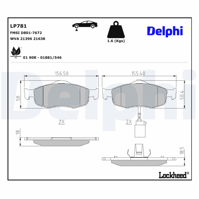 DELPHI Bremseklodser lp781 for FORD