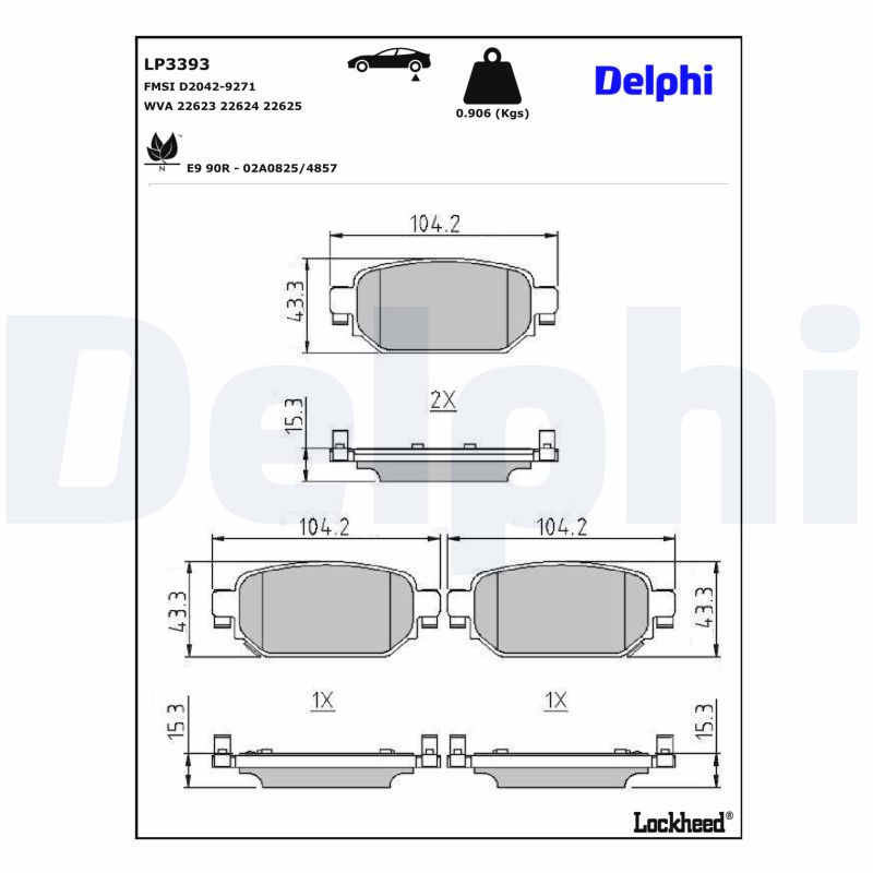 DELPHI Bremseklodser lp3393 for MAZDA