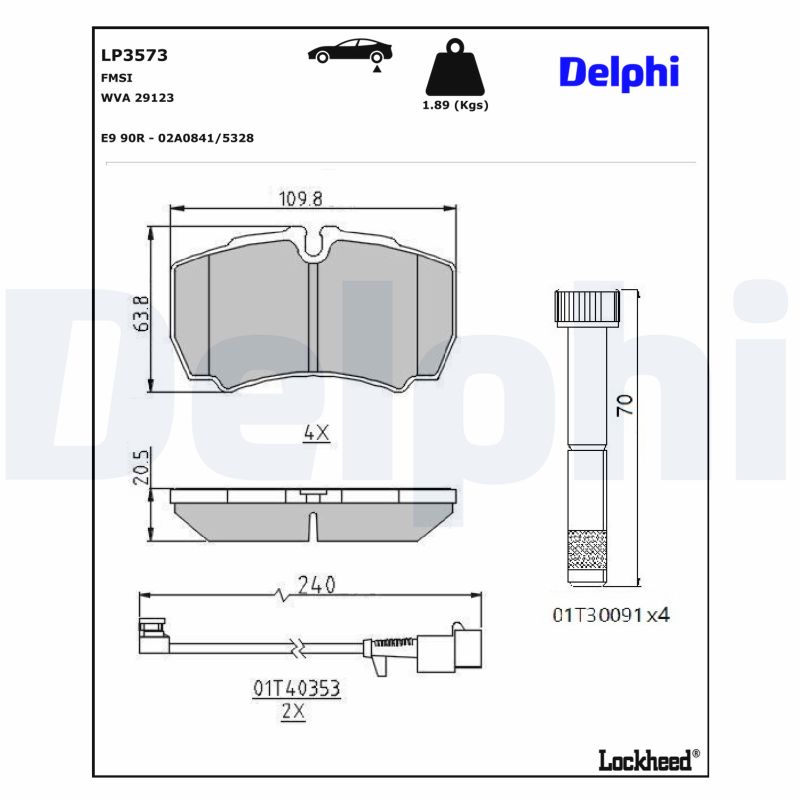 DELPHI Bremseklodser lp3573 for IVECO