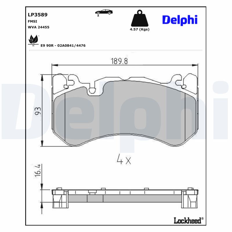 DELPHI Bremseklodser lp3589 for MERCEDES-BENZ
