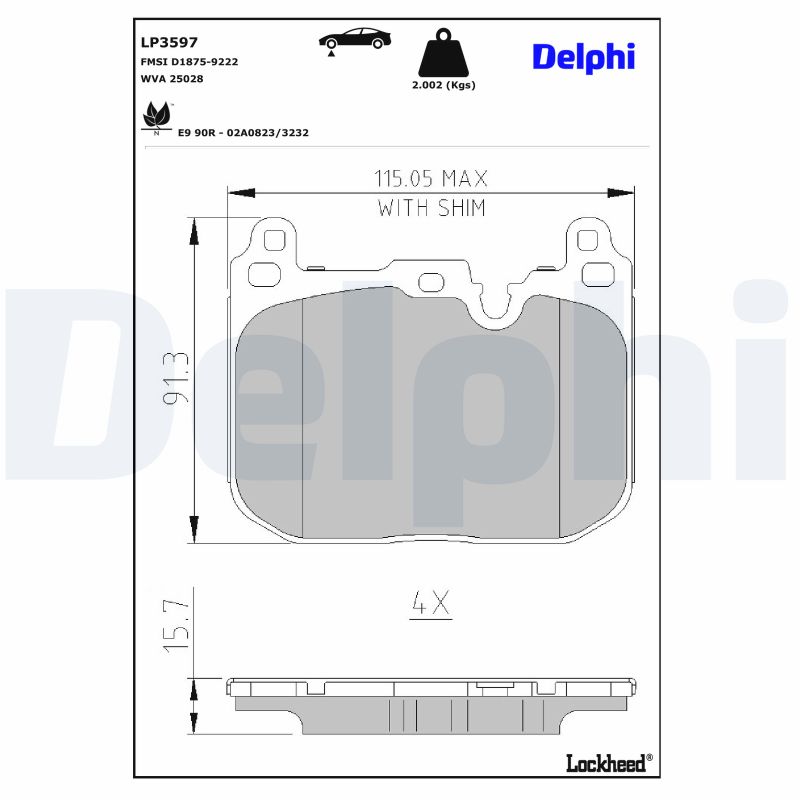 DELPHI Bremseklodser lp3597 for BMW MINI