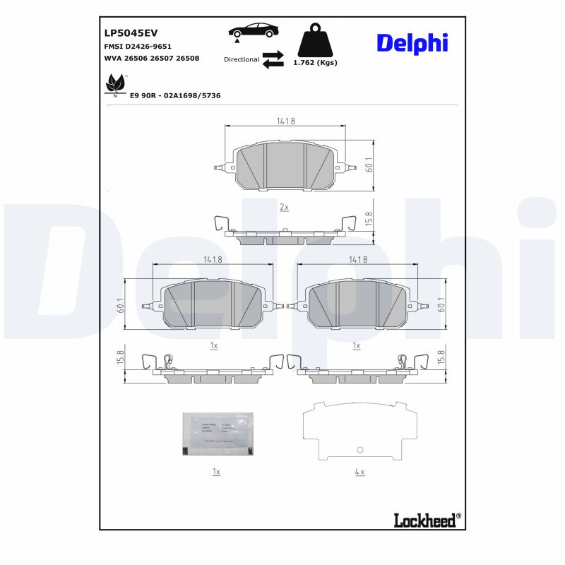 DELPHI Bremseklodser lp5045ev for MAZDA MAZDA (CHANGAN)