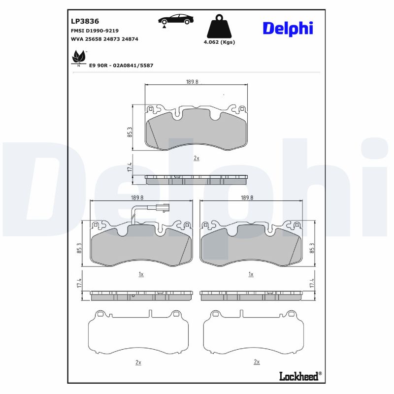 DELPHI Bremseklodser lp3836 for MASERATI