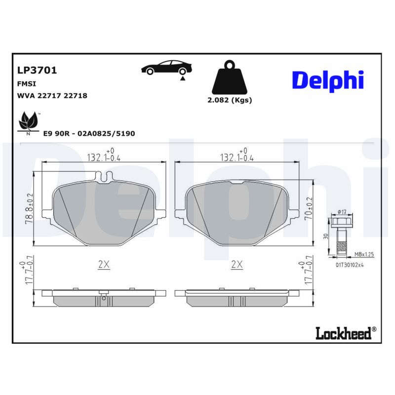 DELPHI Bremseklodser lp3701 for MERCEDES-BENZ BEIJING BENZ (BBDC)