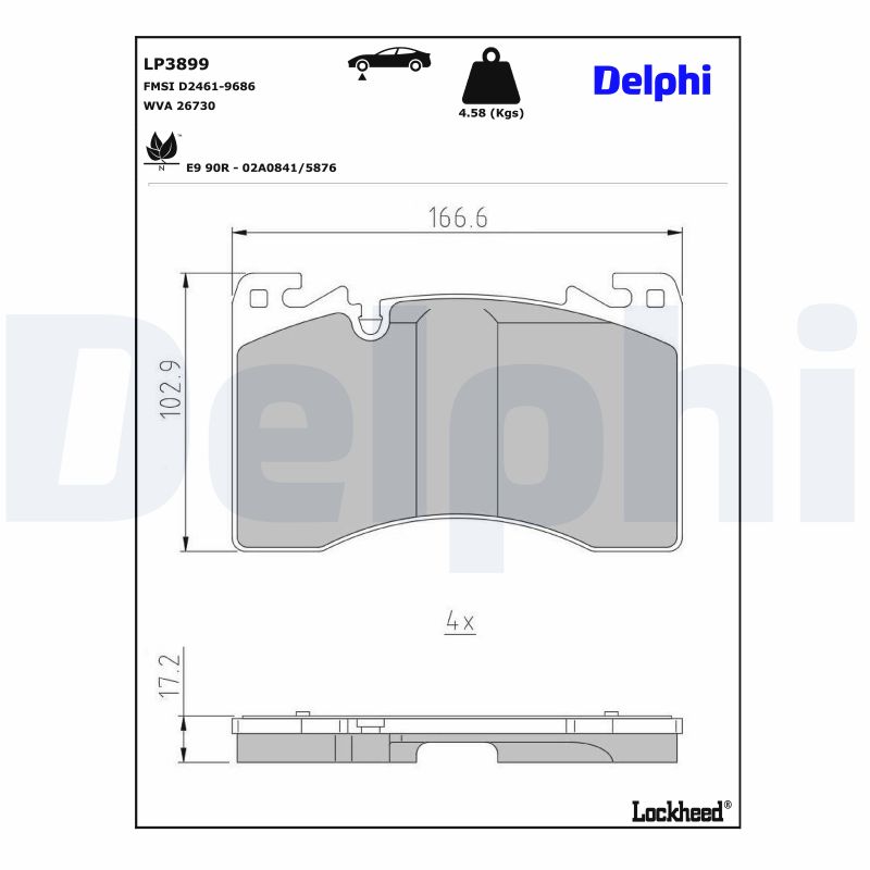 DELPHI Bremseklodser lp3899 for LAND ROVER