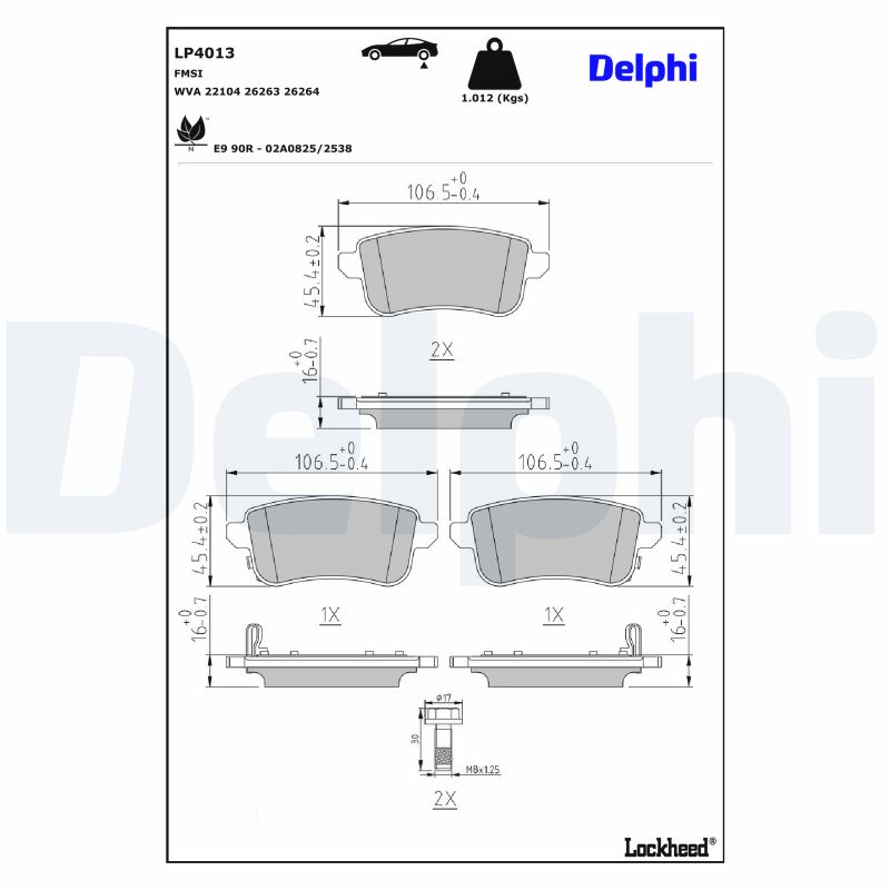 DELPHI Bremseklodser LP4013 for RENAULT