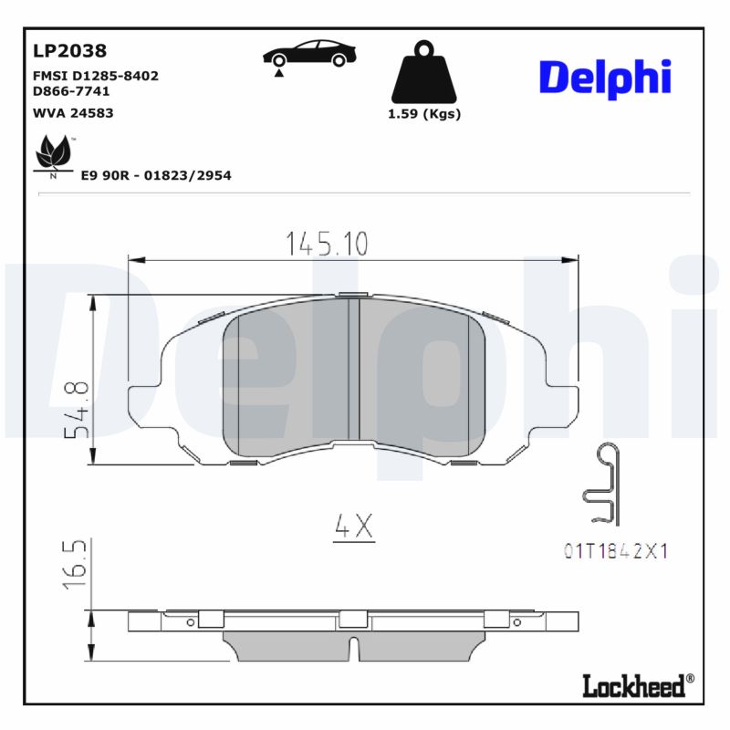 DELPHI Bremseklodser lp2038 for CHRYSLER DODGE JEEP LANCIA