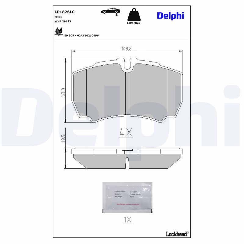 DELPHI Bremseklodser LP1826LC for IVECO