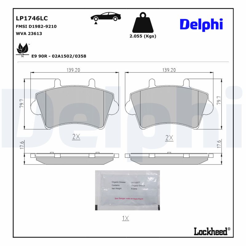DELPHI Bremseklodser LP1746LC for OPEL VAUXHALL NISSAN RENAULT