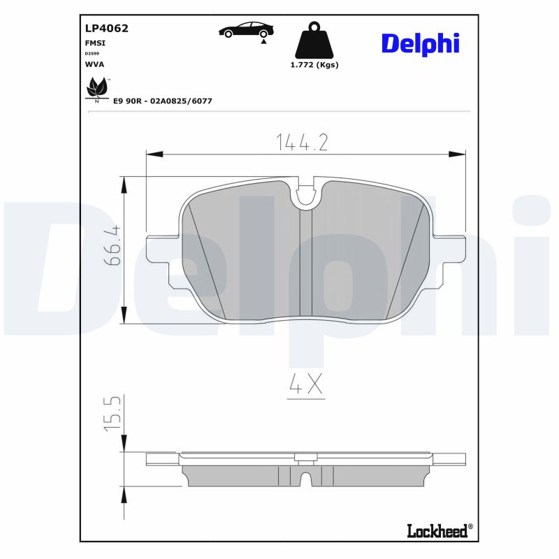 DELPHI Bremseklodser lp4062 for PORSCHE AUDI