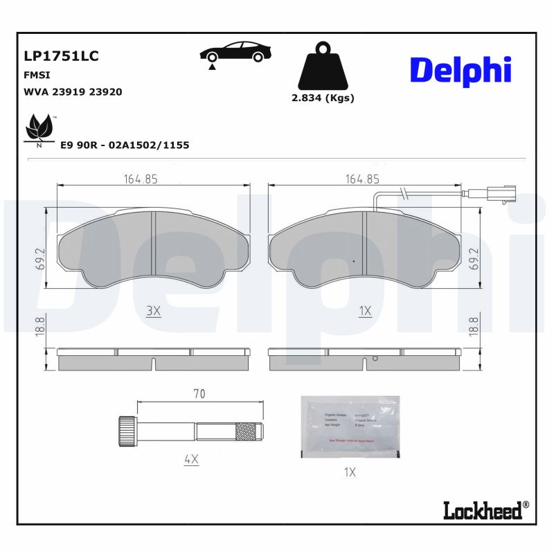 DELPHI Bremseklodser LP1751LC for PEUGEOT FIAT CITROËN