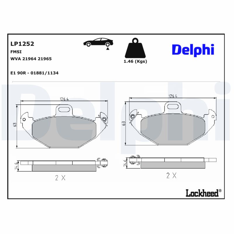 DELPHI Bremseklodser lp1252 for RENAULT