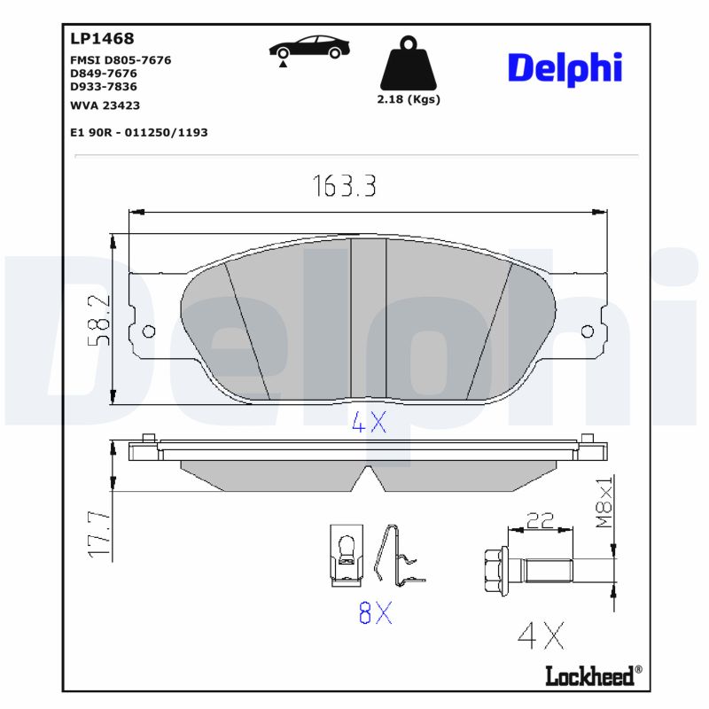 DELPHI Bremseklodser lp1468 for JAGUAR