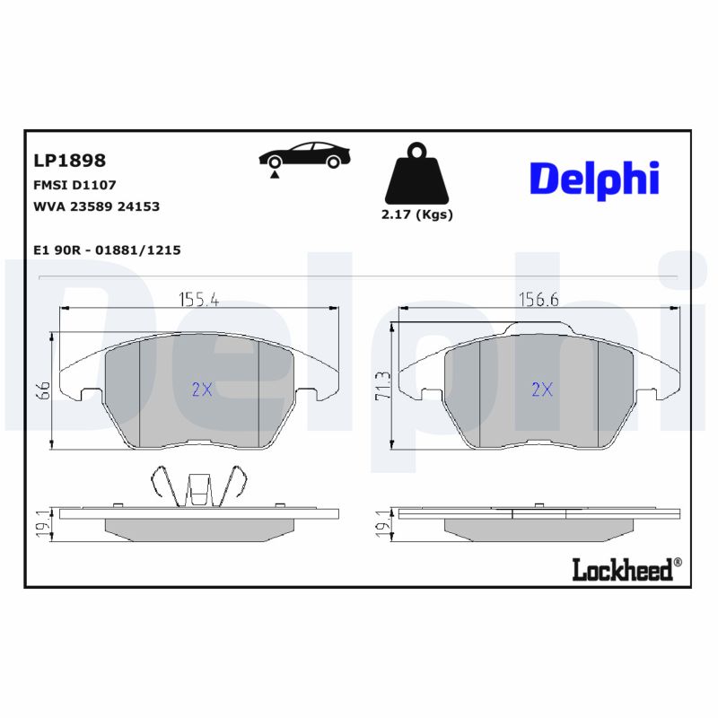 DELPHI Bremseklodser lp1898 for PEUGEOT PEUGEOT (DF-PSA)