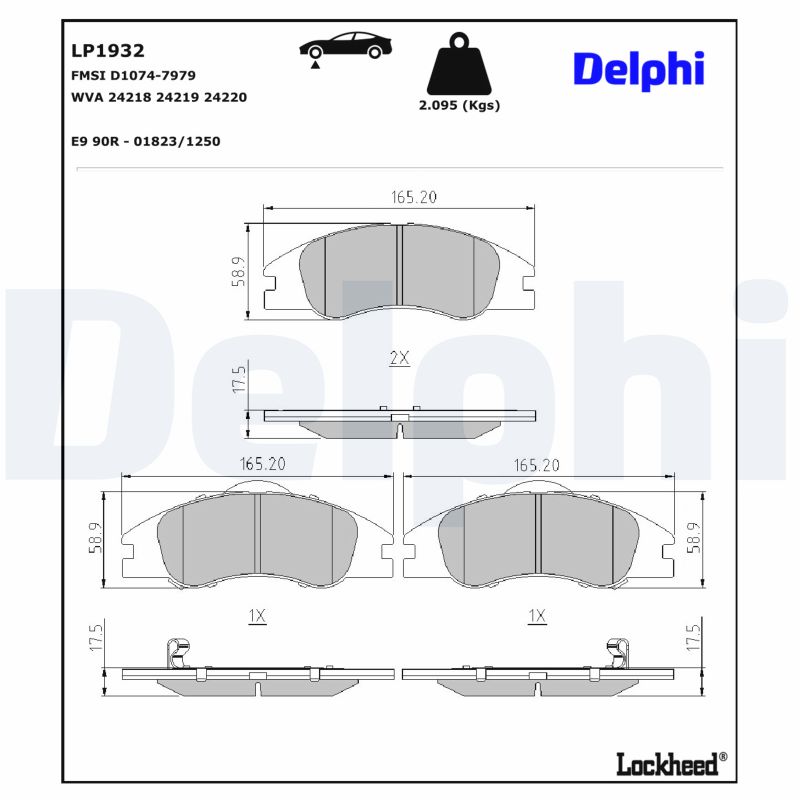 DELPHI Bremseklodser lp1932 for KIA