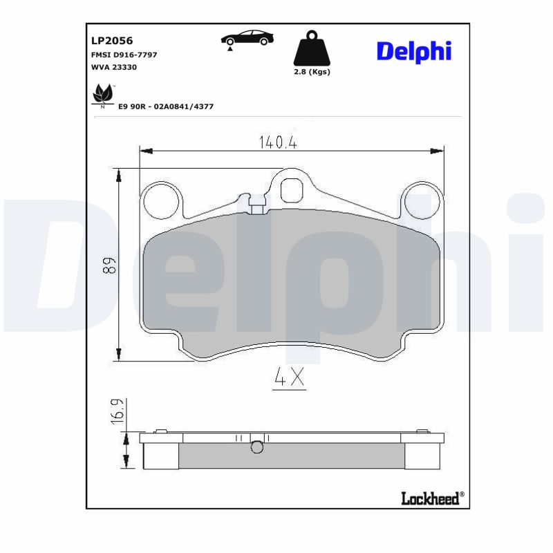 DELPHI Bremseklodser lp2056 for PORSCHE
