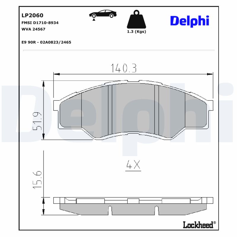 DELPHI Bremseklodser lp2060 for TOYOTA