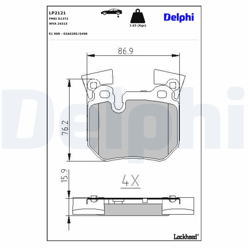 DELPHI Bremseklodser lp2121 for BMW