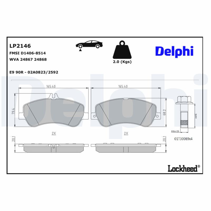 DELPHI Bremseklodser lp2146 for MERCEDES-BENZ BEIJING BENZ (BBDC)