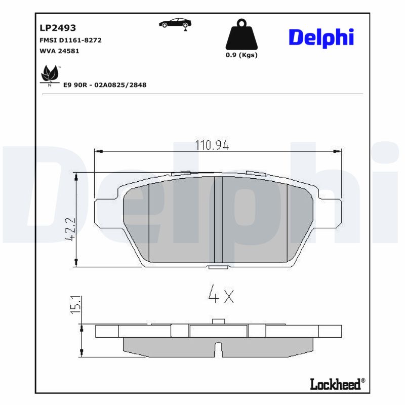 DELPHI Bremseklodser lp2493 for MAZDA FORD USA