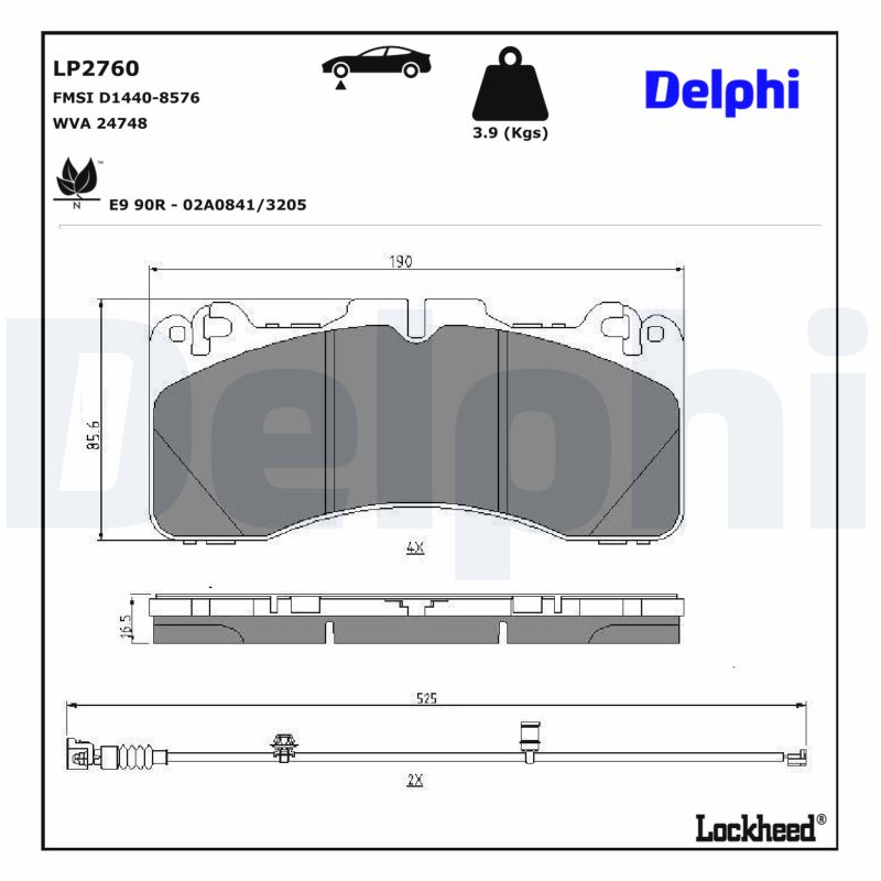 DELPHI Bremseklodser lp2760 for LEXUS