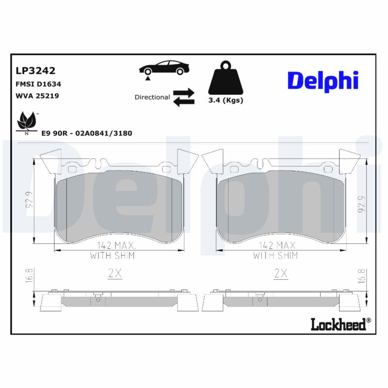 DELPHI Bremseklodser lp3242 for MERCEDES-BENZ BEIJING BENZ (BBDC)