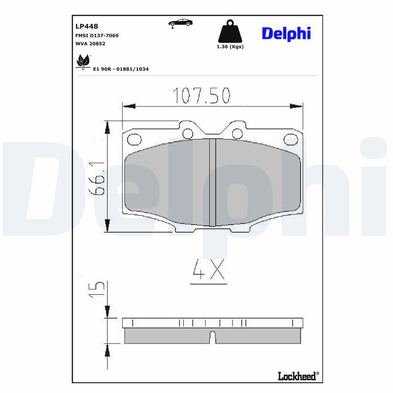 DELPHI Bremseklodser lp448 for TOYOTA