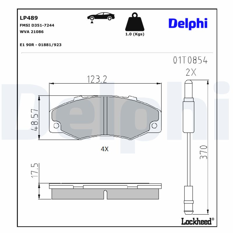DELPHI Bremseklodser lp489 for RENAULT