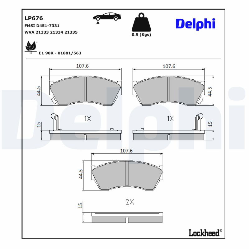 DELPHI Bremseklodser lp676 for SUZUKI HONDA SUZUKI (CHANGAN)