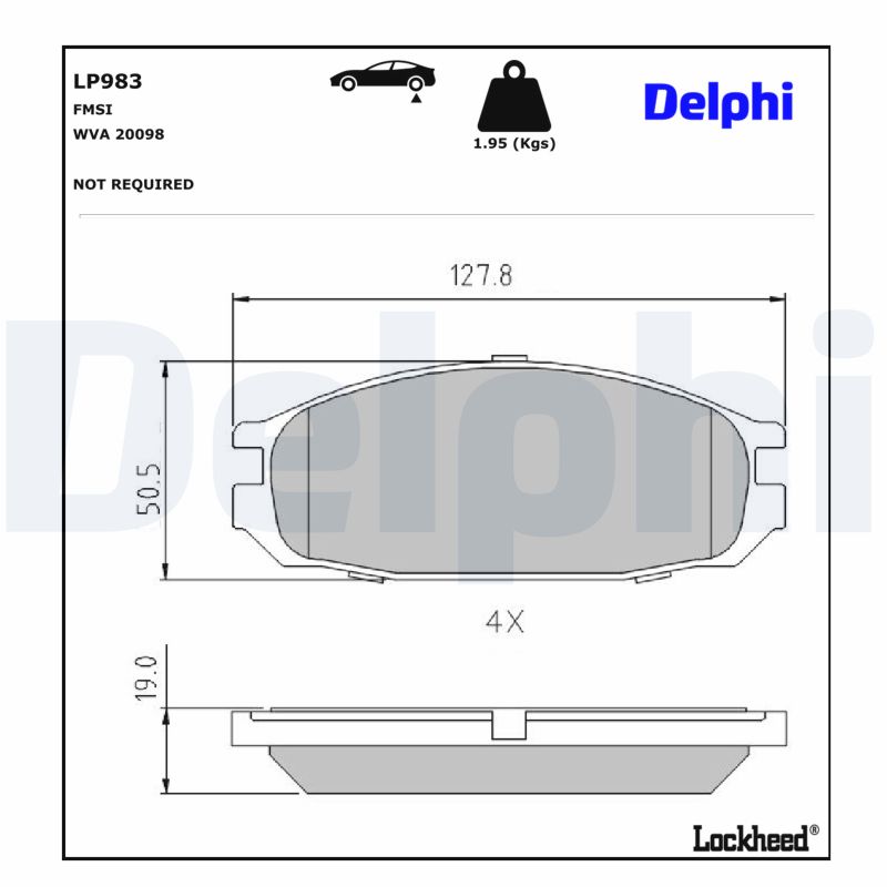 DELPHI Bremseklodser lp983 for NISSAN