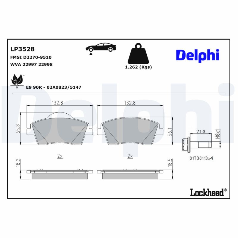 DELPHI Bremseklodser lp3528 for VOLVO ASIA LYNK & CO