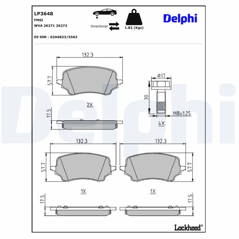 DELPHI Bremseklodser lp3648 for FORD