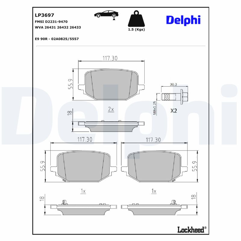 DELPHI Bremseklodser lp3697 for FORD USA LINCOLN