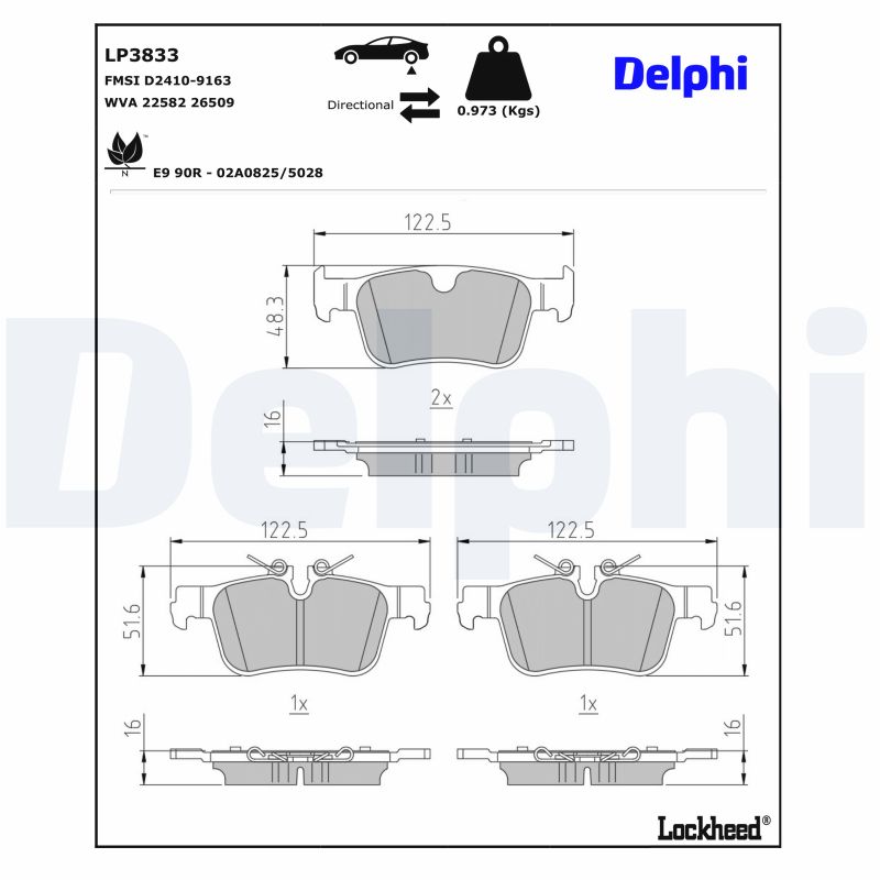 DELPHI Bremseklodser lp3833 for VOLVO