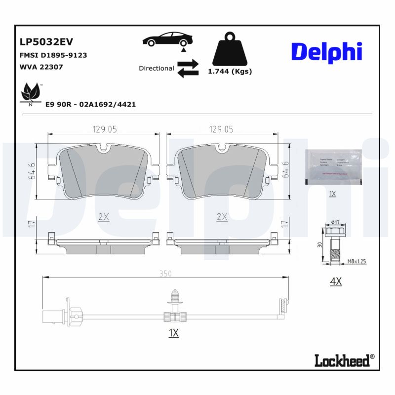 DELPHI Bremseklodser lp5032ev for AUDI