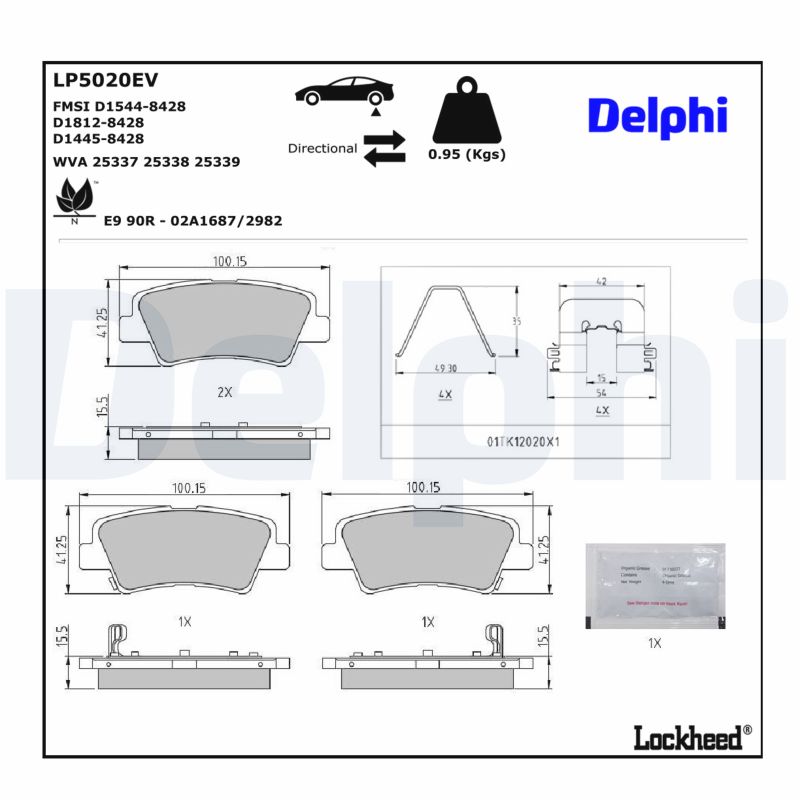 DELPHI Bremseklodser lp5020ev for HYUNDAI KIA