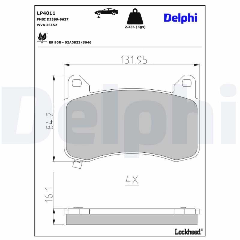 DELPHI Bremseklodser LP4011 for TESLA