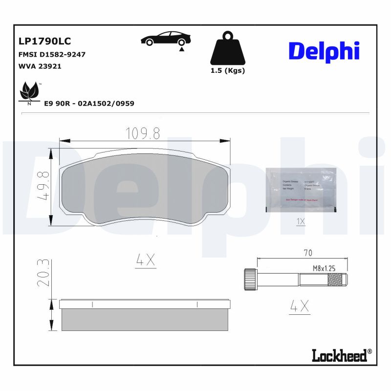 DELPHI Bremseklodser lp1790lc for CITROËN FIAT PEUGEOT